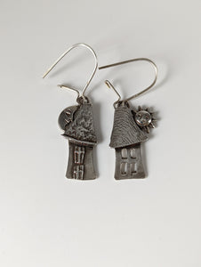 Silver Steed Day & Night House Dropped Earrings