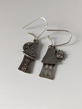Load image into Gallery viewer, Silver Steed Day &amp; Night House Dropped Earrings