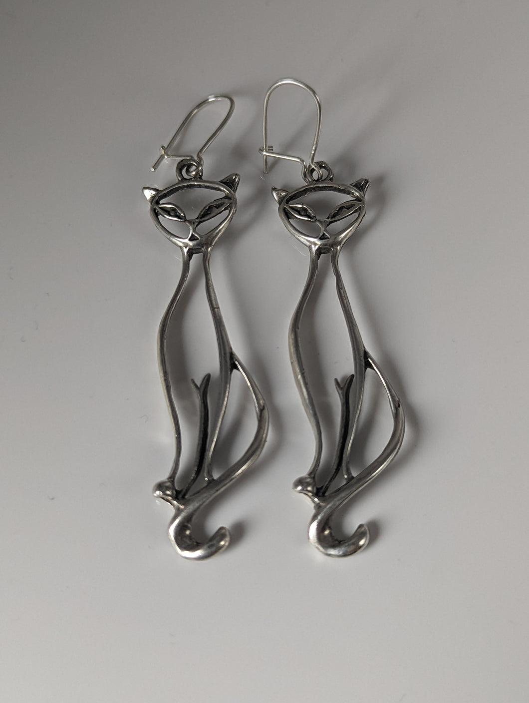 Silver Steed Feline Silver Dropped Earrings