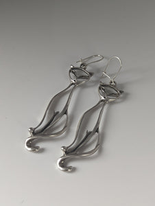 Silver Steed Feline Silver Dropped Earrings