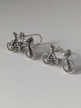 Load image into Gallery viewer, Silver Steed Bicycles Dropped Earrings