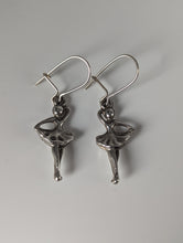 Load image into Gallery viewer, Silver Steed Ballet Dancer Forth Position Dropped Earrings