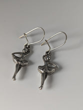 Load image into Gallery viewer, Silver Steed Ballet Dancer Forth Position Dropped Earrings