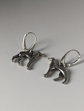 Load image into Gallery viewer, Silver Steed Dropped Greyhound Earrings