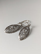 Load image into Gallery viewer, Silver Steed Shield Dropped Earrings