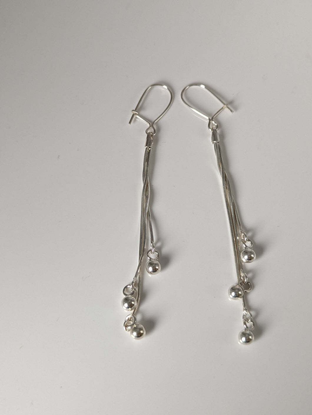 Silver Steed Rope & Ball Dropped Earrings