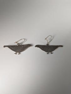 Silver Steed Pigeon Dropped Earrings