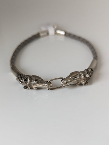 Silver Steed Horse Head Link Bracelet