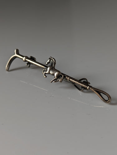 Silver Steed Running Horse Brooch / Stock Tie Pin