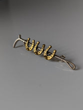 Load image into Gallery viewer, Silver Steed Triple Shoe &amp; Cane Brooch / Stock Tie Pin
