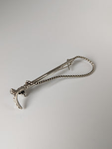 Silver Steed Cane Brooch / Stock Tie Pin
