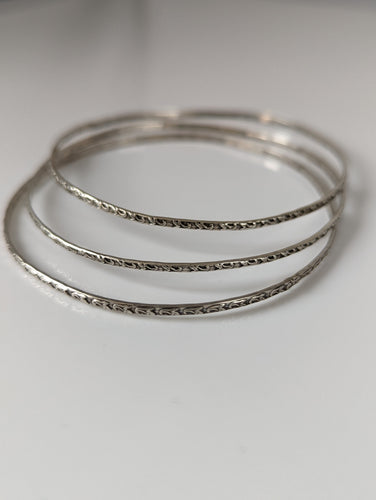 Silver Steed Slim Vine Silver Bangle