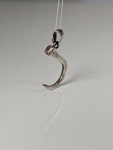 Silver Steed Curved Horseshoe Nail Silver Pendant