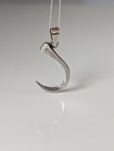 Silver Steed Curved Horseshoe Nail Silver Pendant