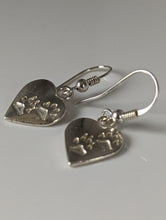 Load image into Gallery viewer, Silver Steed Paws on Heart Silver Dropped Earrings
