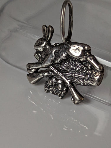 Silver Steed Rabbit Hunting Silver Pendant