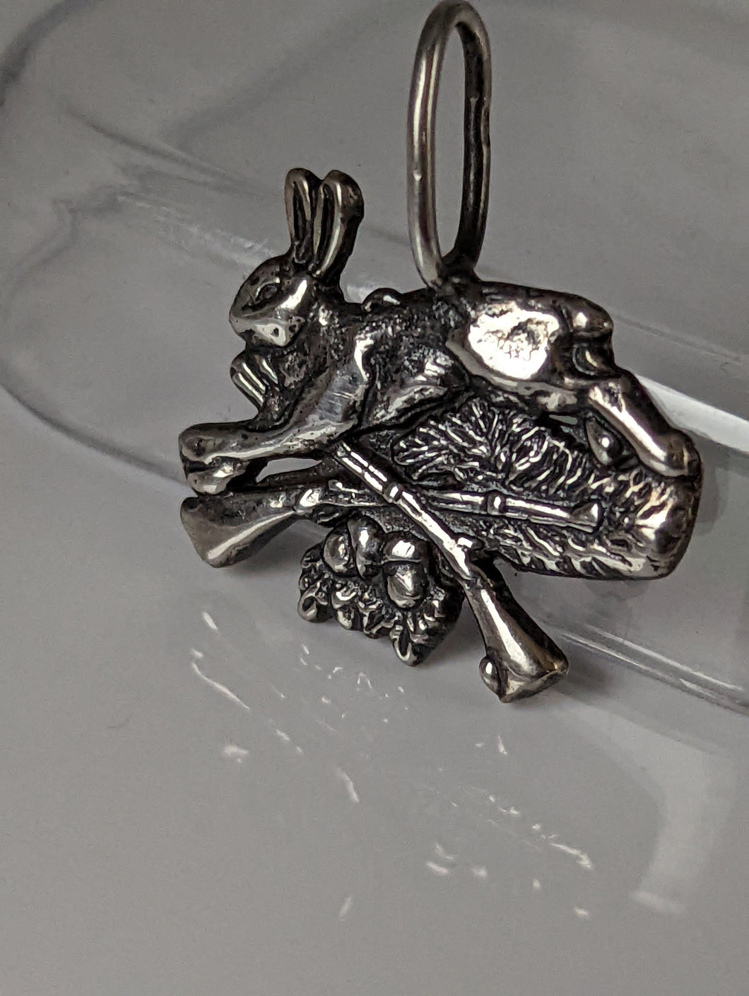 Silver Steed Rabbit Hunting Silver Pendant