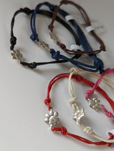 Load image into Gallery viewer, Silver Steed Paw Print Cord Bracelet