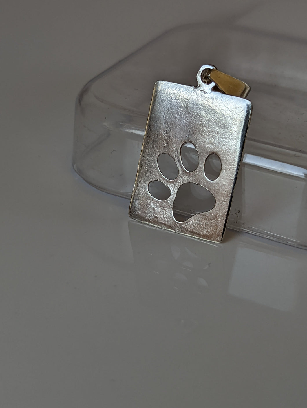 Silver Steed Paw Print Tag Silver Pendant