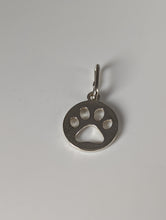 Load image into Gallery viewer, Silver Steed Round Paw Print Tag Silver Pendant