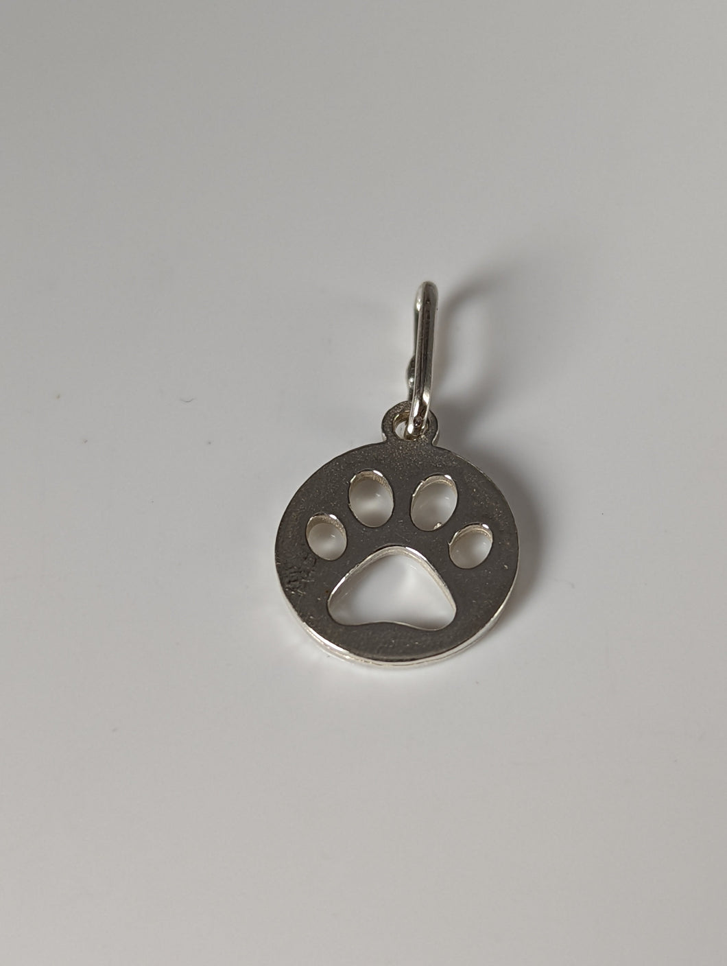 Silver Steed Round Paw Print Tag Silver Pendant
