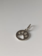 Load image into Gallery viewer, Silver Steed Round Paw Print Tag Silver Pendant