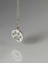 Load image into Gallery viewer, Silver Steed Round Paw Print Tag Silver Pendant