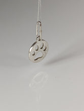 Load image into Gallery viewer, Silver Steed Round Paw Print Tag Silver Pendant
