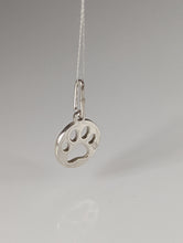 Load image into Gallery viewer, Silver Steed Round Paw Print Tag Silver Pendant
