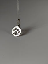 Load image into Gallery viewer, Silver Steed Round Paw Print Tag Silver Pendant