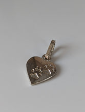 Load image into Gallery viewer, Silver Steed Paw Print on Heart Silver Pendant