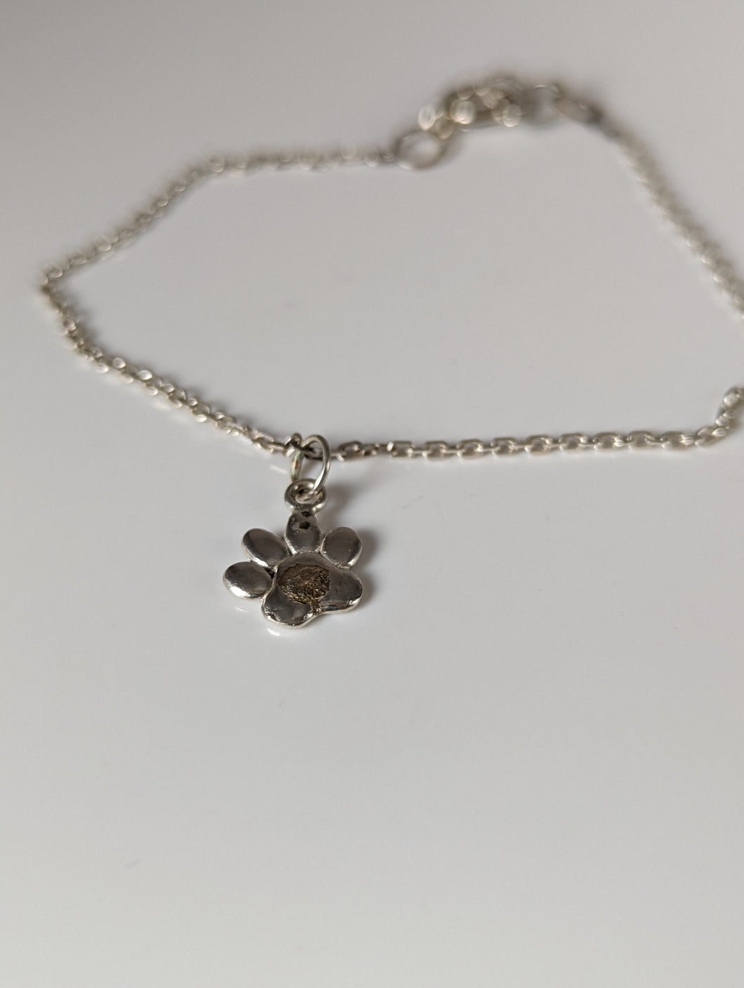 Silver Steed Paw Print Charm Silver Bracelet