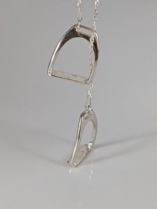 Silver Steed Two Stirrups Necklace