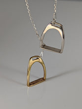 Load image into Gallery viewer, Silver Steed Two Stirrups Necklace