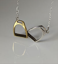 Load image into Gallery viewer, Silver Steed Two Stirrups Necklace